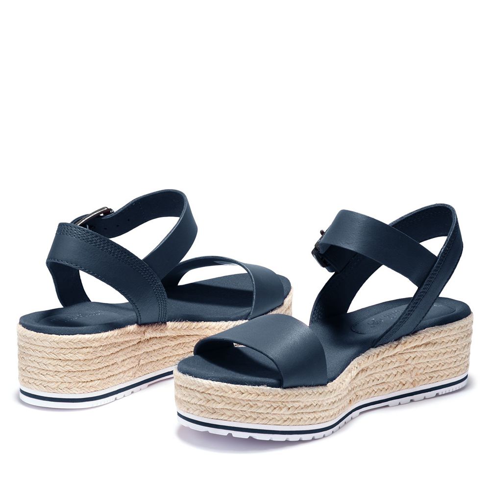 Sandálias Feminino - Timberland Santorini Sun Ankle Strap - XKQYI6105 - Azul Marinho